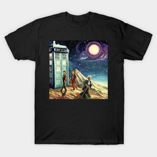 Tardis and Doctor Who Searching in Universe T-Shirt